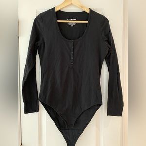 Black Everlane body suit shirt